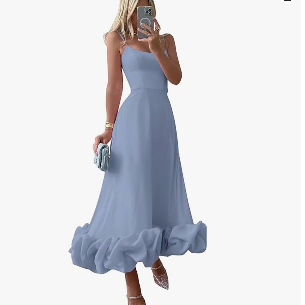 ADORABLE SKY BLUE COCKTAIL DRESS